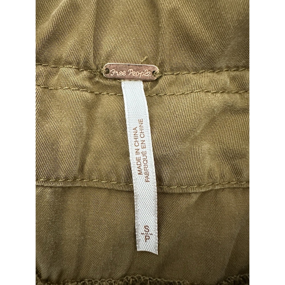Free People Brown Paper Bag High Waist Tencel Jogger Side Stripe Women Size S - Picture 6 of 11
